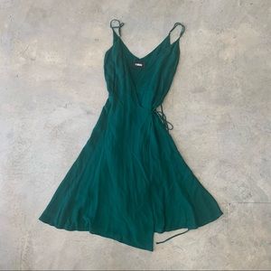 Reformation Temple Wrap Dress  Emerald